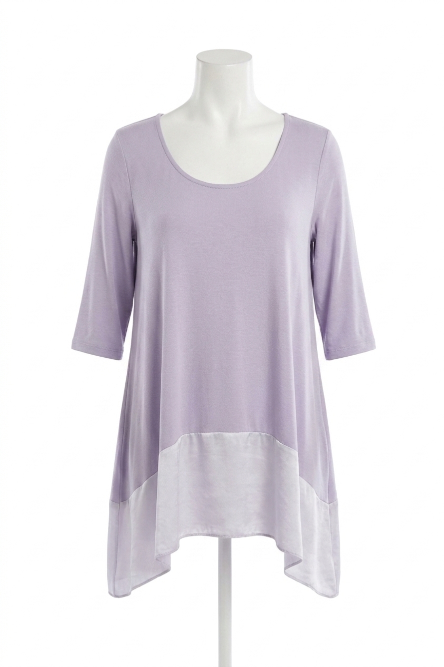 NEW PJ HARLOW kiki three quarter loose top in lavender